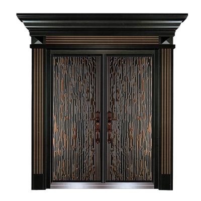 China Fashion Luxury Hot Custom Door Atmosphere Bronze Simulation Hall Entrance Door Double Open Door for sale