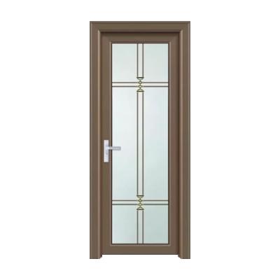 China Waterproof Modern House Door Tempered Glass Interior Door Aluminum Villa Toilet Door for sale