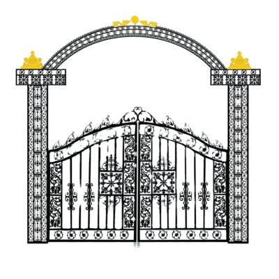 China High Quality Modern Wrought Iron Yard Pillars Home Base Track Designs for sale