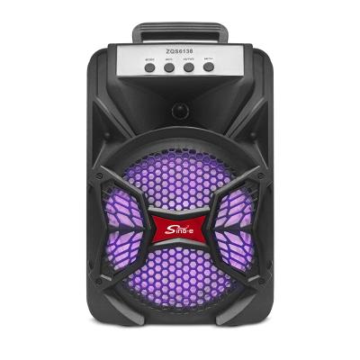 China SING-E ZQS6138 6 Inch Trolley Party Subwoofer Speakers With Display Screen Support BlueTooth,TWS,TF Card,AUX,FM With RGB Lights for sale