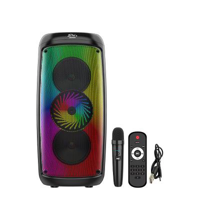 China SING-E JQS6601 Outdoor Portable Dual 6.5 Inch Subwoofer Deep Bass RGB Flashing Lights Party DJ Karaoke Speaker for sale