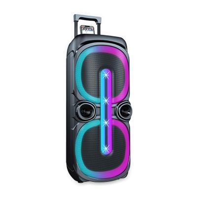 China SING-E ZQS10201 Dual 10 Inch Powered Party Dj RGB Light Loud Outdoor Wireless Hifi Super Bass Karaoke Trolley Portable Speaker for sale