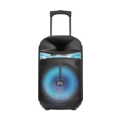 China SING-E ZQS12122 12 Inch Portable Trolley Subwoofer Speaker With Colorful RGB Lights 60W Deep Bass Support Dual Wireless Mic for sale