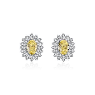 China FASHIONABLE S925 Sterling Silver Stud Earrings Collection Fashion Jewelry Ladies Zircon Crystal Earring Stud 18K Gold Plated for sale