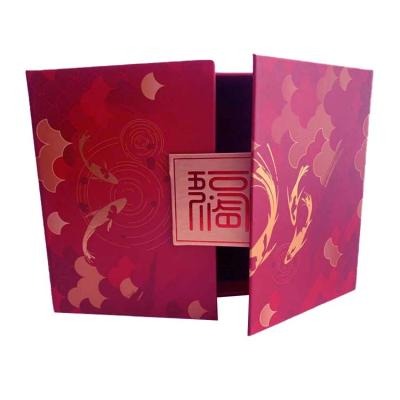 China Recyclable Logo Cardboard Double Door Packaging Custom Box Chinese New Year High End Gift Box for sale