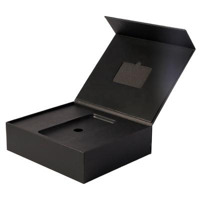 China Recyclable Handmade Black Cardboard Packaging Boxes Logo Gift Box Customized Magnetic Lid Storage With Magnet Closing Lid Storage Box for sale