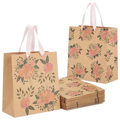 China Recyclable Manufactures OEM Logo With Handle Brown Kraft Paper Gift Packaging Kraft Paper Gift Bag for sale