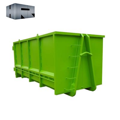 China Solid Waste Hook 20cbm Lift Bin Roll On/Off Containers Metal Waste Storage Bin Waste Bins For Sale for sale