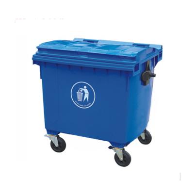 China Sustainable 1100L Customized Logo And Color Outdoor Plastic Waste Bin Large Capacity Recycling Waste Bin for sale