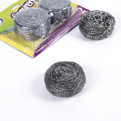 China Factory direct sale sustainable kitchen dish washing clean stainless steel wire scourer ball for sale