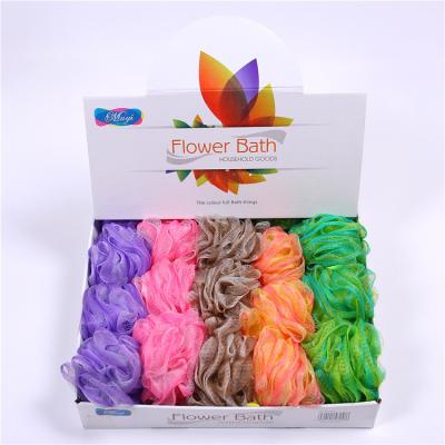 China Soft.Eco-Friendly Newcomer Body Exfoliating Colorful Bathroom Loofah Shower Balls for sale