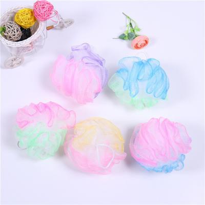 China Colorful Soft.Eco-Friendly Promotion Bathroom Body Exfoliating Natural Loofah Shower Balls for sale