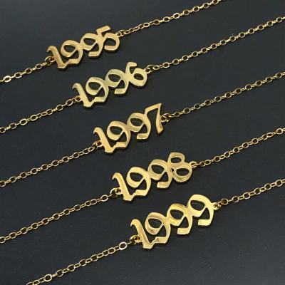 China Custom Cute Women Birth Year Anklet Anklet Chains Fashion Jewelry Stainless Steel Anklet for sale