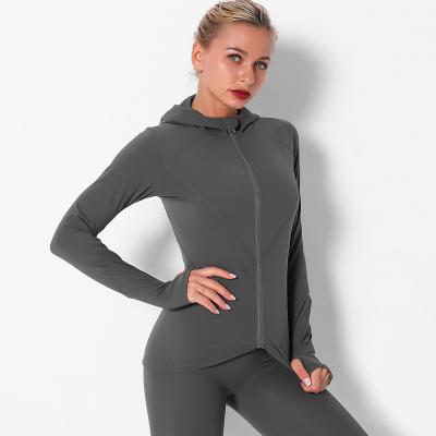 China Breathable Energy Seamless Running Jacket Women Hoodie Sports Yoga Shirts Zipper Fitness Gym Tops Long Sleeves Sportswear Stretch for sale