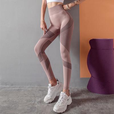 China High Waist Women Yoga Running Joggers Fitness Gaiters Sports Push Up Legging Breathable Seamless Hip Legging for sale