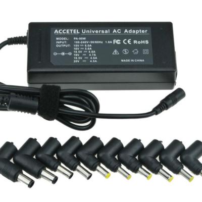 China 90w Laptop Charger Multi-output Universal Adapter 15V 16V 18.5V 19V 19.5V 20V with 10 connectors WAAU01 for sale