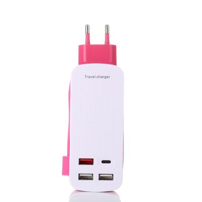 China For S7 Travel Charger Power Socket Mobile 4 USB C Socket Multi Port Wall Charger for sale