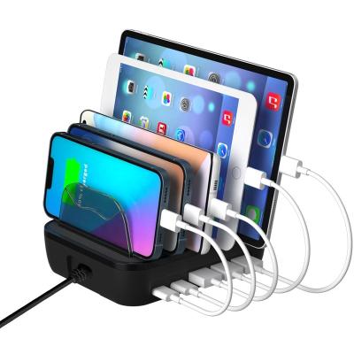 China For Hot Amazon 65W 5-Port Phone/Tablet/ipad Charging Station with PD 3.0 USB-C Port and TYPE C Port for Multiple Devices for Phone/Tablet/ipad for sale