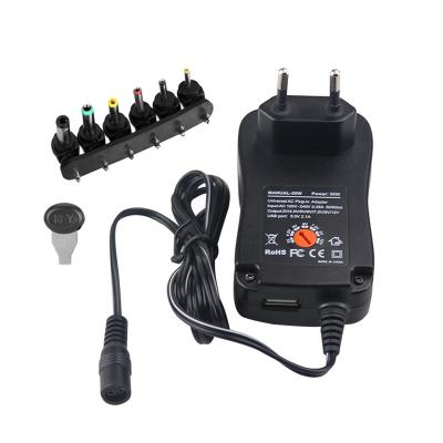 China Universal 30W CCTV AC DC Adapter Regulated 3V to 12V Change Power Supply with USB Power Port for sale