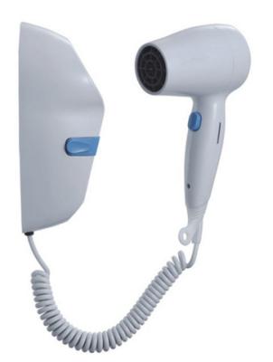 China Plastic Material Hotel Wall Mounted Hair Dryer 1200W Power Safety Control for sale