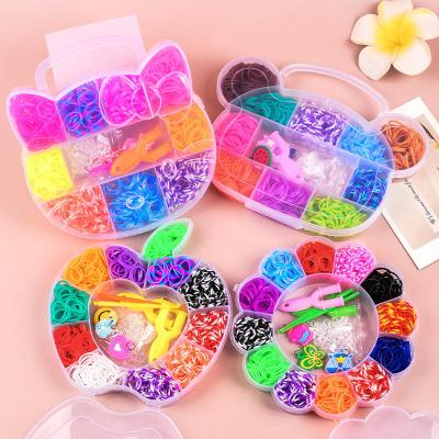 China Children DIY Toy Set DIY 600+ Rubber Bands for Bracelets Portable Bracelet Making Kit Rubber Band Loom for Refill Set Birthday Gift Craft Kits for sale