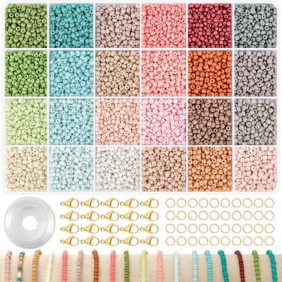 China Jewelry Making 3mm 24 Colors Glass Seed Beads for Bracelets Making Friendship Bracelet Making Kit for Girls DIY Jewelry making Beads for sale