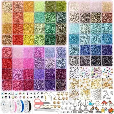 China Jewelry Making 43200pcs 72 Colors 2mm Glass Seed Beads for Bracelet Making Kit Small Beads for Jewelry Making with Letter Beads for Crafts Gift for sale