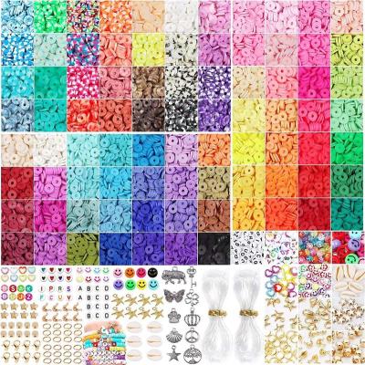 China Making Jewelry Necklace Bracelet Earring 12600pcs 84 Colors Clay Beads Kit for Bracelet Making Heishi Beads Flat Round Polymer Clay Spacer Beads Crafts for jewelry makig for sale