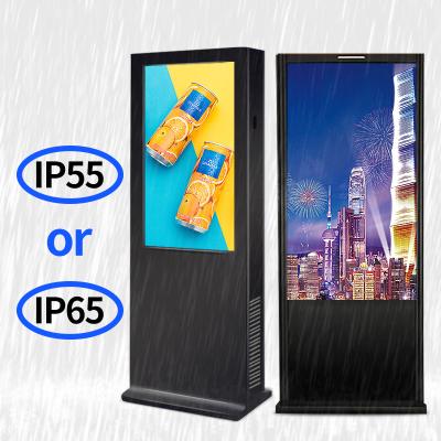 China 65 Inch Outdoor Advertising Equipment LCD Double Side Totem Digital Signage Glass Screen Display Android for sale