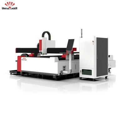 China Water Cooled Fiber Laser Cutting Machine 3015 Sheet Metal And Tube Laser Cutting Machines for sale