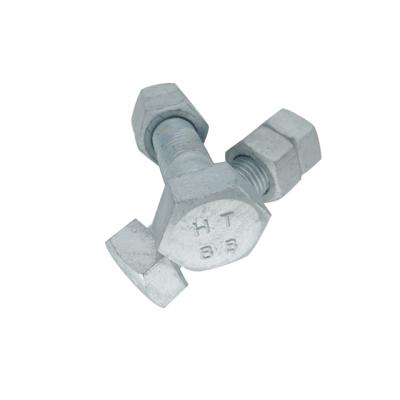 China Cheap Carbon Steel Grade 8.8 Hot DIP Galvanized Hex Bolt DIN 933 HDG Steel Fastener from Handan Supplier for sale