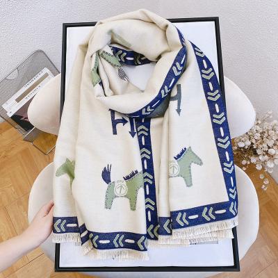 China Long New style scarf female autumn winter cashmere scarf winter tassel shawl wholesale scarf for sale