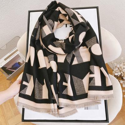 China Long Wholesale High Quality Winter Women Scarf Warm Scarves With Tassels Cashmere Shawl Scarfs for sale