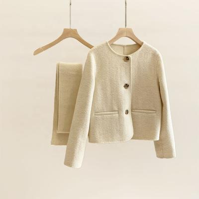 China New Fashionable Winter Viable Trend Women's Double Woolen Coat Hand Made Women Double Woolen Coat for sale