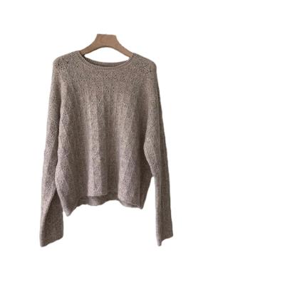 China Wholesale Factory Price Oatmeal Color Warm Autumn Winter Girls Knit Sweaters for sale