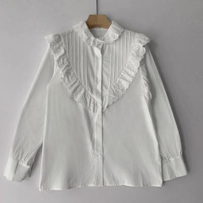 China Breathable spring and autumn new ladies solid color fashion long-sleeved shirt for sale