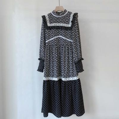 China Autumn New Fashion Ladies Casual Dress Breathable Spring And Floral Long Sleeve Dress for sale