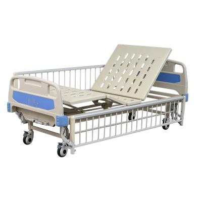 China Manual Easy Operate Hospital Clinic Bed Manufacturer Two Cranks Manual Medical Beds Price for sale