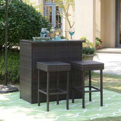 China Leisure 3 Piece Bar Set Outdoor Leisure Living Rattan Furniture for sale