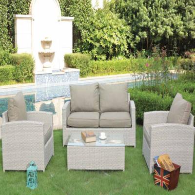 China Classic Classic 4-Pcs Rattan/Wicker Outdoor KD Furniture Sofa Garden Chair Set for sale