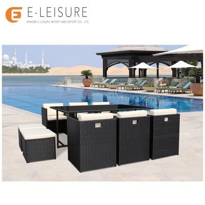 China Modern Classic 6 People Rattan Cube Set Outdoor Garden Furniture Dining Set for sale