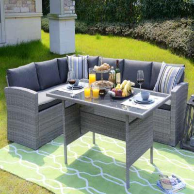 China Leisure 3pcs Rattan Group Corner Sofa Sets Outdoor Garden Sofas Furniture for sale