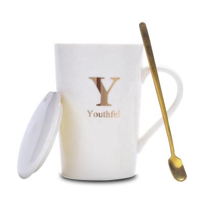 China 18 Viable Coffee Mugs of Lucky Letters Ceramic Mugs Milk Logo Ceramic Cup Custom Made High Quality for sale