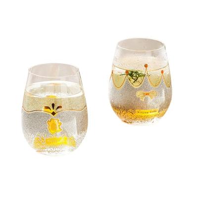 China New Viable Egg Drinking Glasses Custom Design Tumbler Changing Gold Rim Wine Glass Cold Color Beer Glass Mug Cup for sale