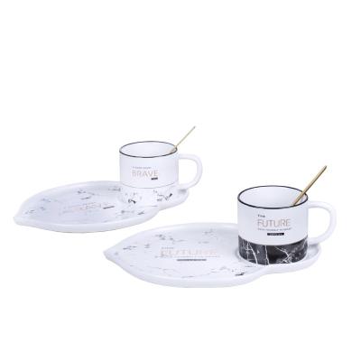 China Personality Viable Simple Coffee Cup Customized Designs Porcelain Dinnerware Set Plain Ceramic Saucer Set for sale