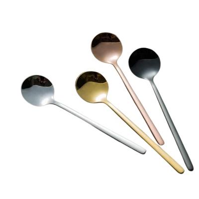 China Custom Viable 304 Stainless Steel Rose Gold Teaspoon Metal Dessert Tea Spoon 17cm 17cm Long Handled Mini Spoon 13cm 15cm for sale