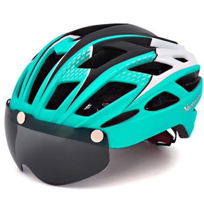 China Cycling Helmet With Sun Glasses VICTGOAL Cycling Helmet Mens Mountain Bike Helmet UV400 Goggles Bike Helmet Light for sale