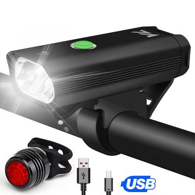 China VICTGOAL LED Super Bright Bike Light USB Rechargeable Bike Light Set Front LED Rear Light for sale