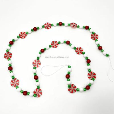 China Popular DIY Christmas Handmade Acrylic Candy Beads String Christmas Tree Hanging Ornaments Polyfoam Bead Garland for sale