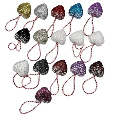 China Popular Hot Sale DIY Glitter Styrofoam Heart with Pearl Decoration Hanging Colorful Heart for Valentines Day Decorations for sale